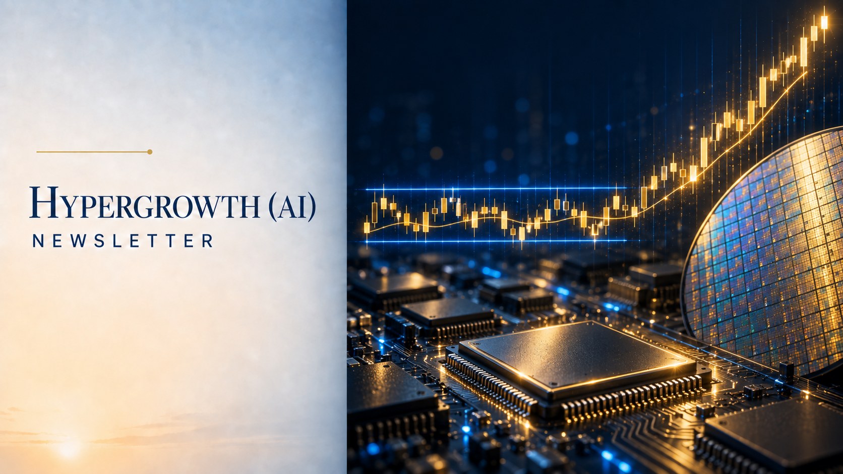 Hypergrowth (AI) Newsletter cover for 11 October 2026 — a rising gold chart above a wafer and chips; the week the flow called it and the money moved from the AI builders to the AI sellers.